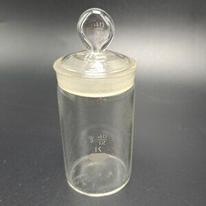 KIMAX 40/12 Glass Beaker Jar With Lid USA Laboratory Collectible Vintage
